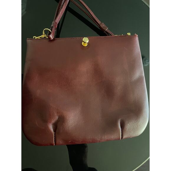 Vintage Ruth Saltz Burgundy Leather handbag 70's - Picture 3 of 6